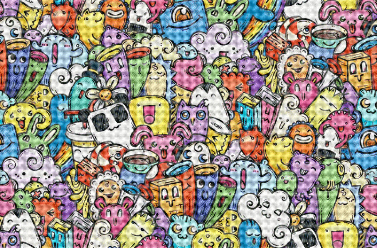 “Doodle Monster Delights” by DrawWing.Time - XL Hybrid Render