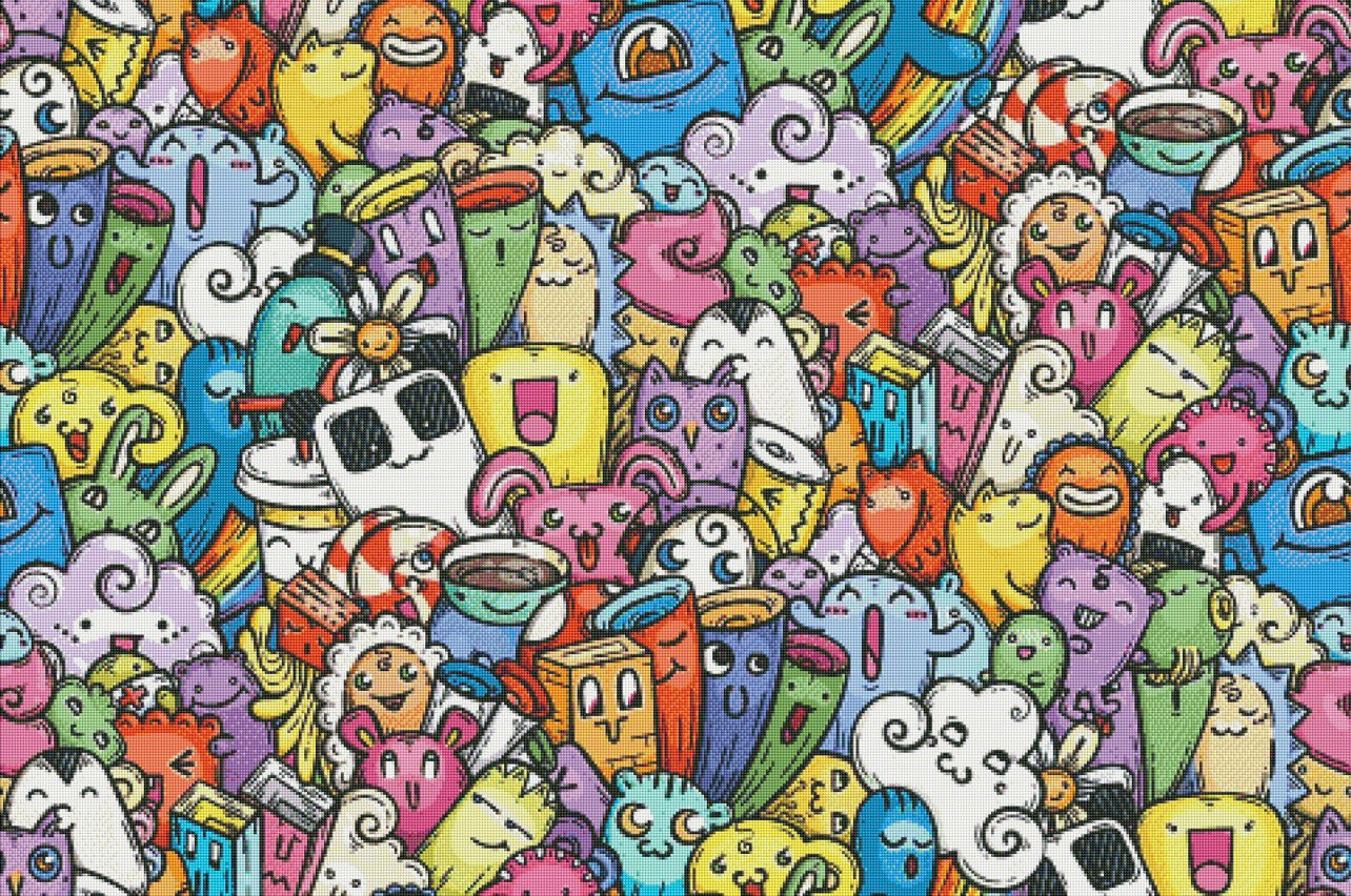 “Doodle Monster Delights” by DrawWing.Time - XL Hybrid Render