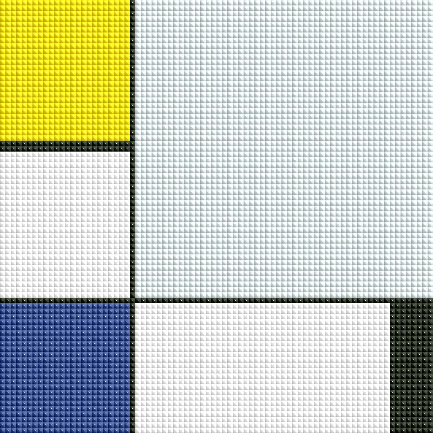 Composition with Yellow, Blue, Black, and Lt. Blue (1929) by Piet Mondrian