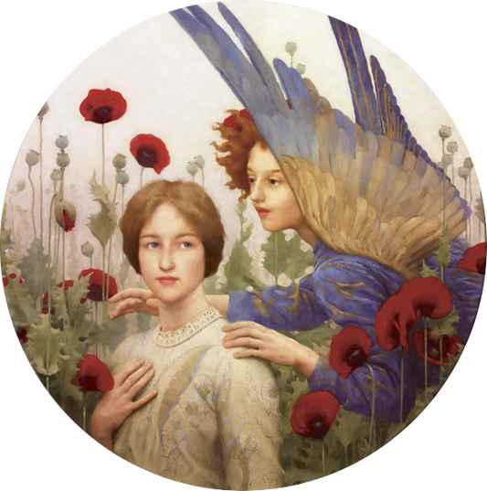 “The Message” (1903) by Thomas Cooper Gotch (Hand Rendered Circular Design)