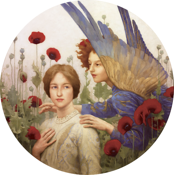 “The Message” (1903) by Thomas Cooper Gotch (Hand Rendered Circular Design)